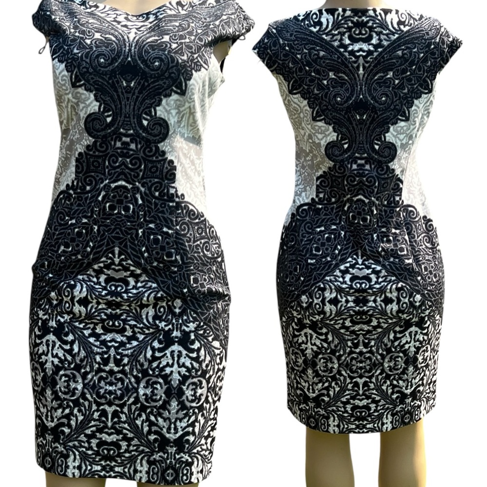 Maggy London Black and White Mini Dress